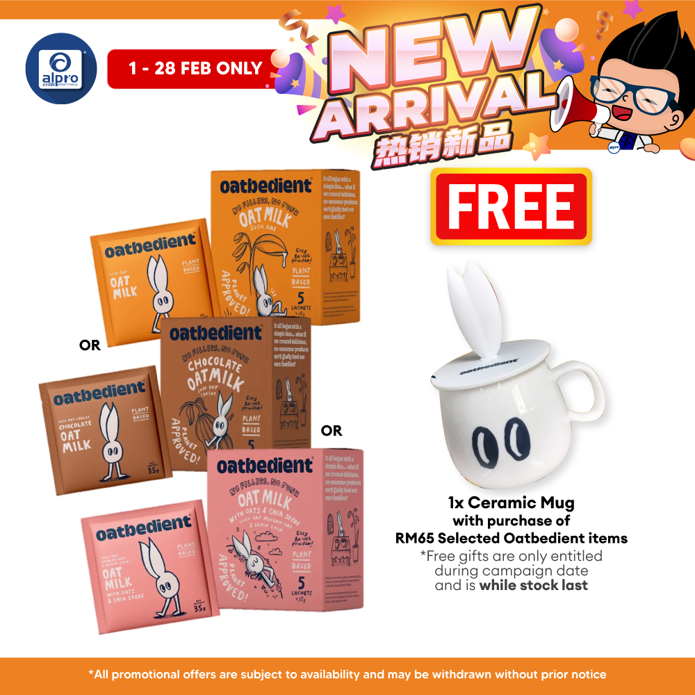 Oatbedient Oat Milk Powder (Oat Milk/ Chocolate/ Oat with Chia Seeds) 5s | Enjoy Café Favourites with Oat Oatbedient