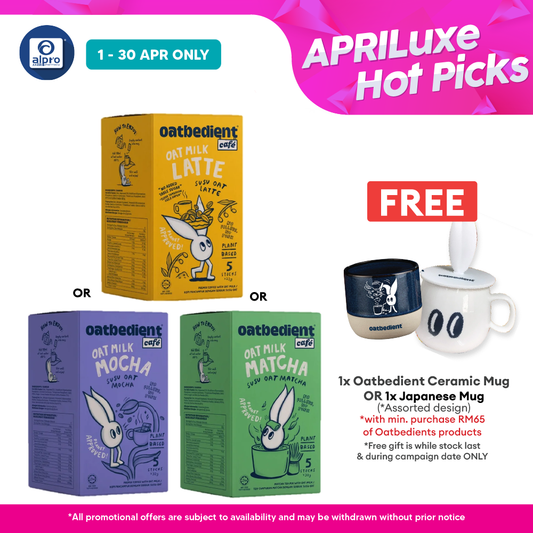 Oatbedient Oat Milk (Latte/ Mocha/ Matcha) 5s | Mixtures of Oat Flakes & Chia Seeds Oatbedient