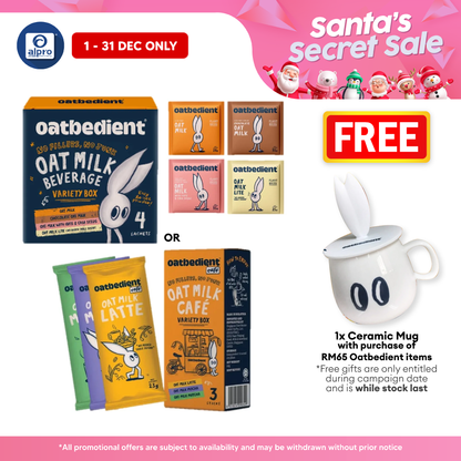 Oatbedient Oat Milk Powder (Variety Box 4s/ Cafe Variety Box 3s) | Try All Flavours Everyday Sample Box Oatbedient