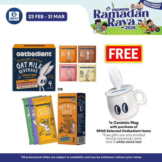 Oatbedient Oat Milk Powder (Variety Box 4s/ Cafe Variety Box 3s) | Try All Flavours Everyday Sample Box Oatbedient