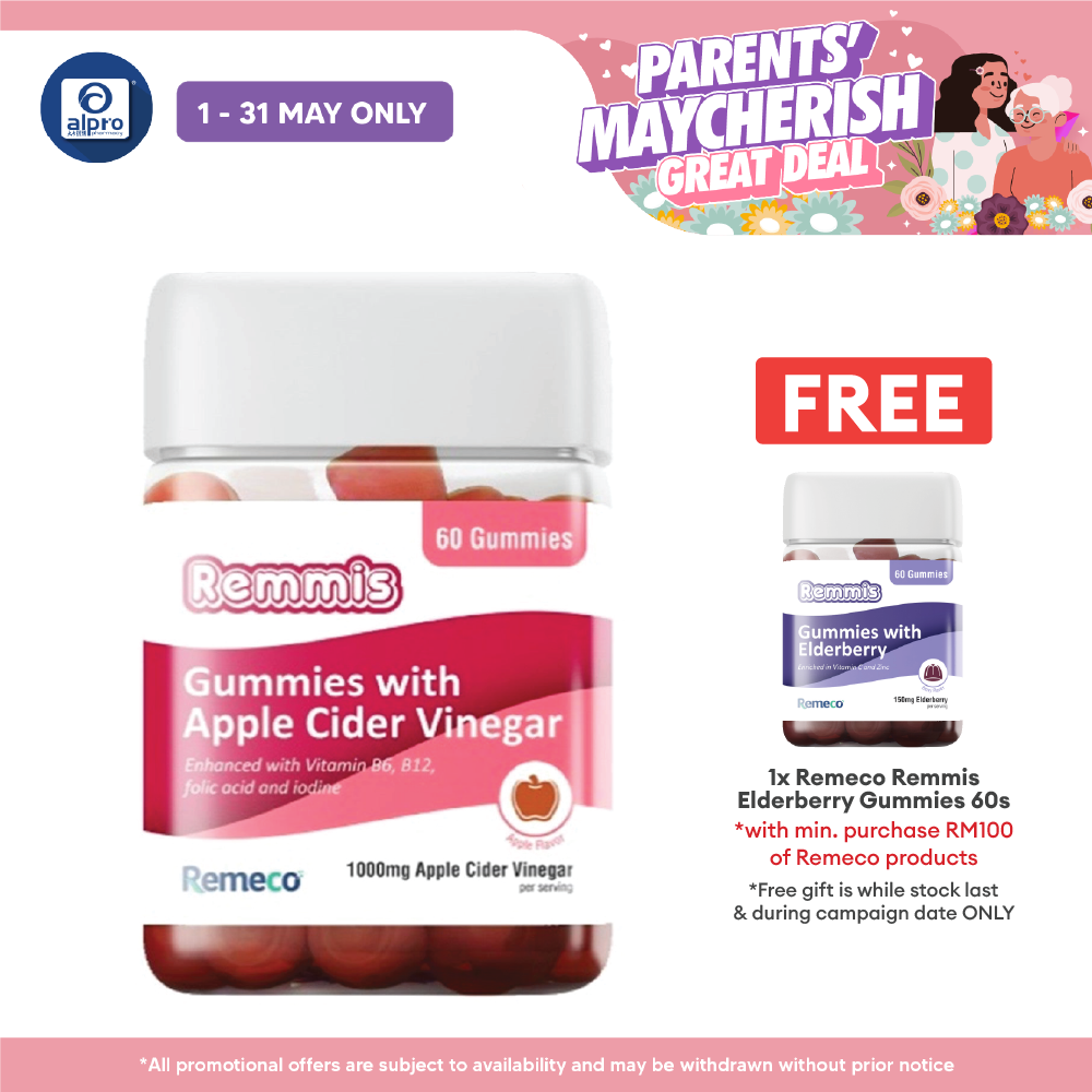 Remeco Remmis Apple Cider Vinegar Gummies 60s | Support Overall Health Remeco