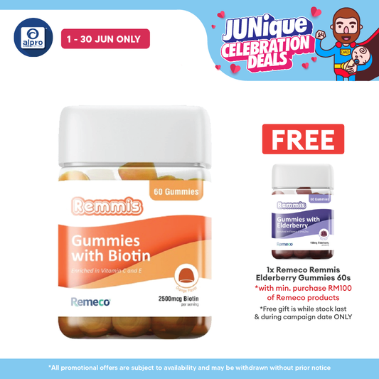 Remeco Remmis Biotin Gummies 60s | Support Hair, Skin & Nails Growth Remeco