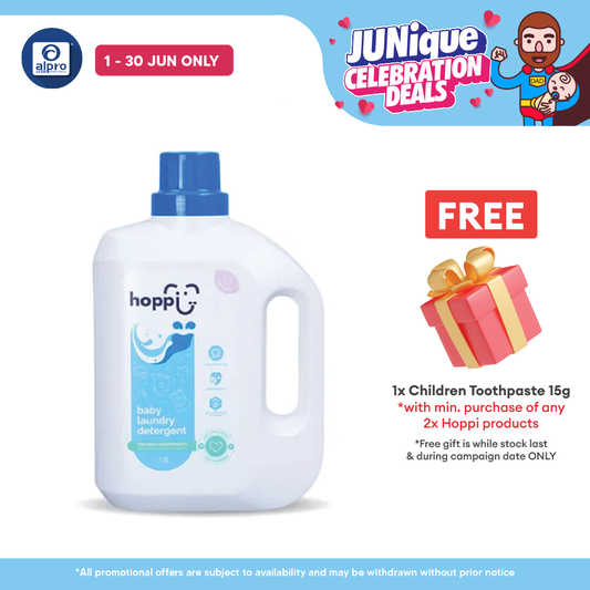 Hoppi Baby Laundry Detergent (Bottle) 1800mL | pH Balanced & Gentle on Sensitive Skin Hoppi