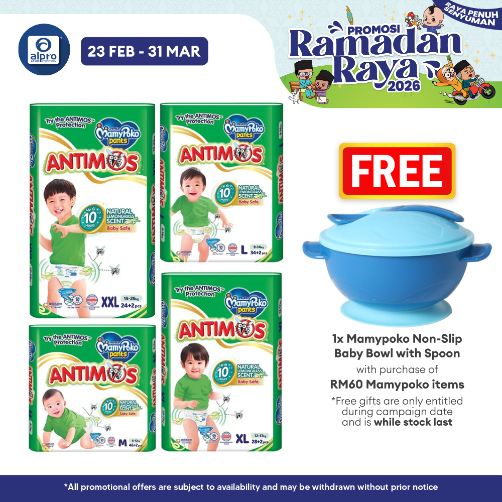 MamyPoko ANTIMOS Pants Diapers (Size M/ L/ XL/ XXL) | Natural Lemongrass Scent MamyPoko