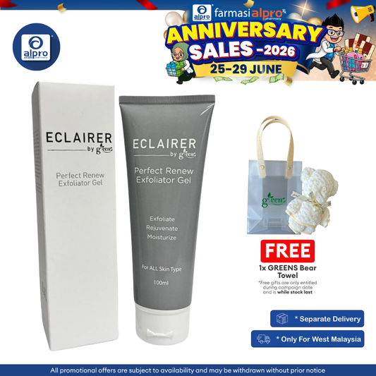 GREENS Eclairer Perfect Renew Exfoliator Gel 100mL | Rejuvenate Skin & Feel Fresh and Clean GREENS
