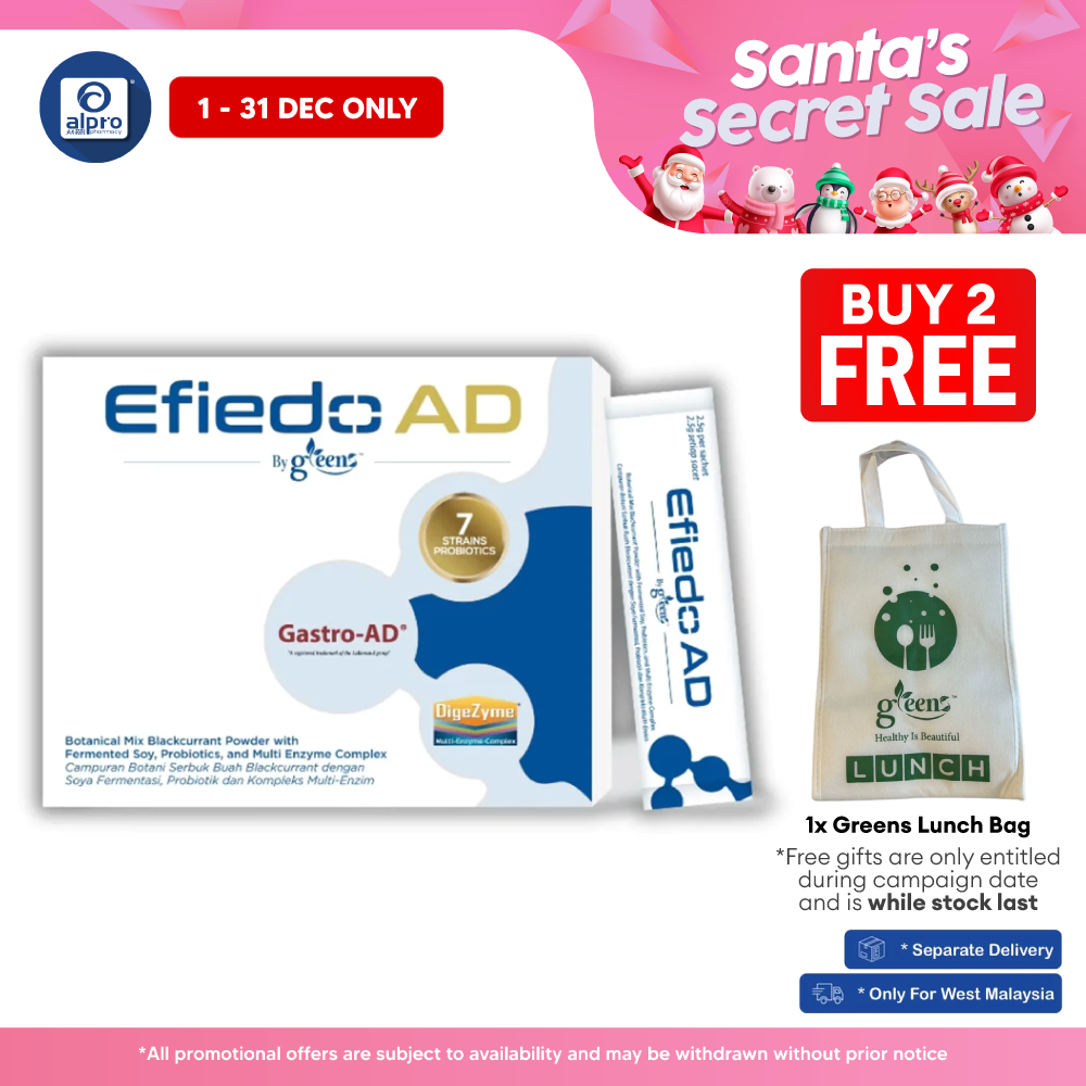 GREENS Efiedo AD Gastric Relief Powder 2.5g ×15s | Helps Relieve Stomach Pain & Acid Reflux GREENS