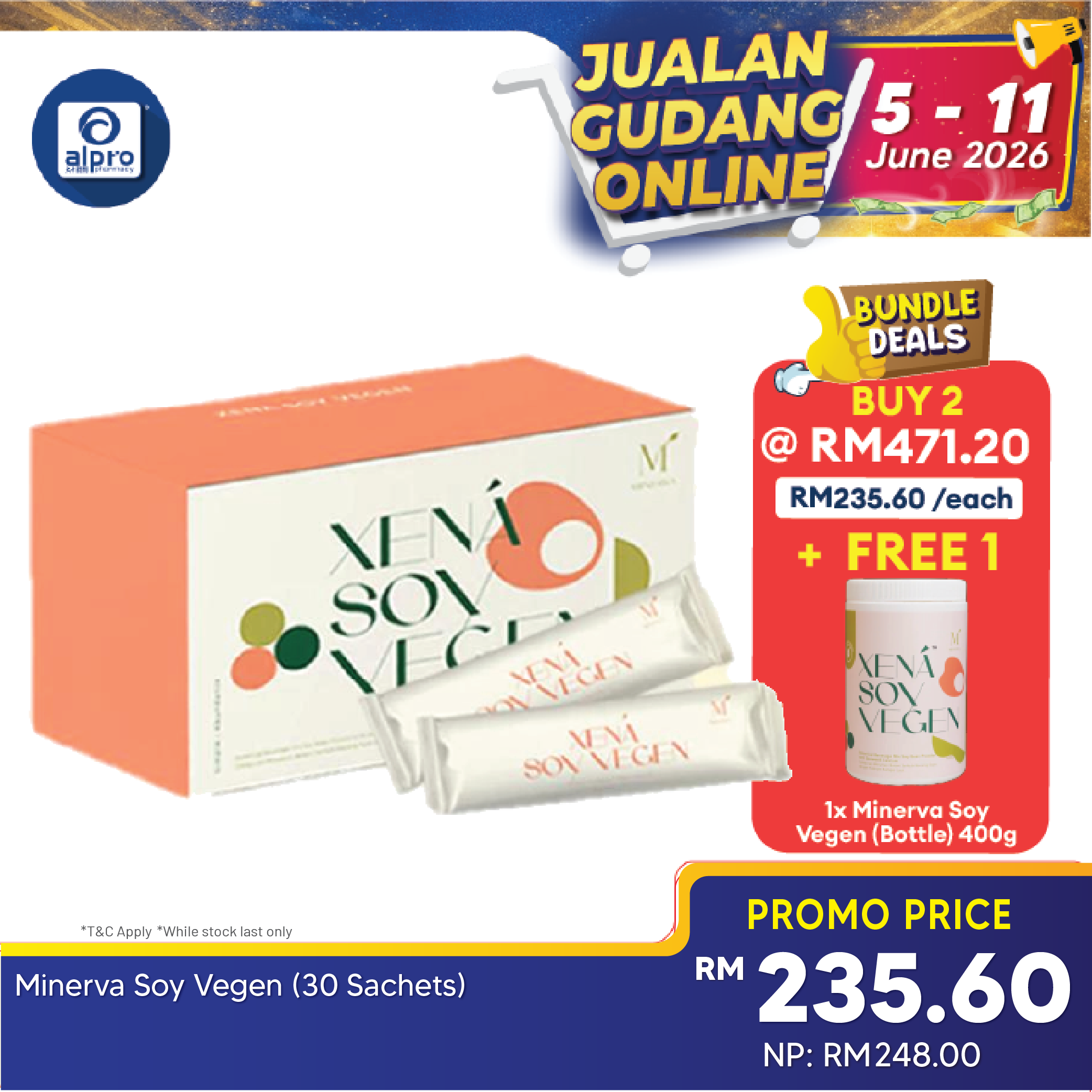 MINERVA Soy Vegen (30 Sachets) | Natural Collagen Minerva