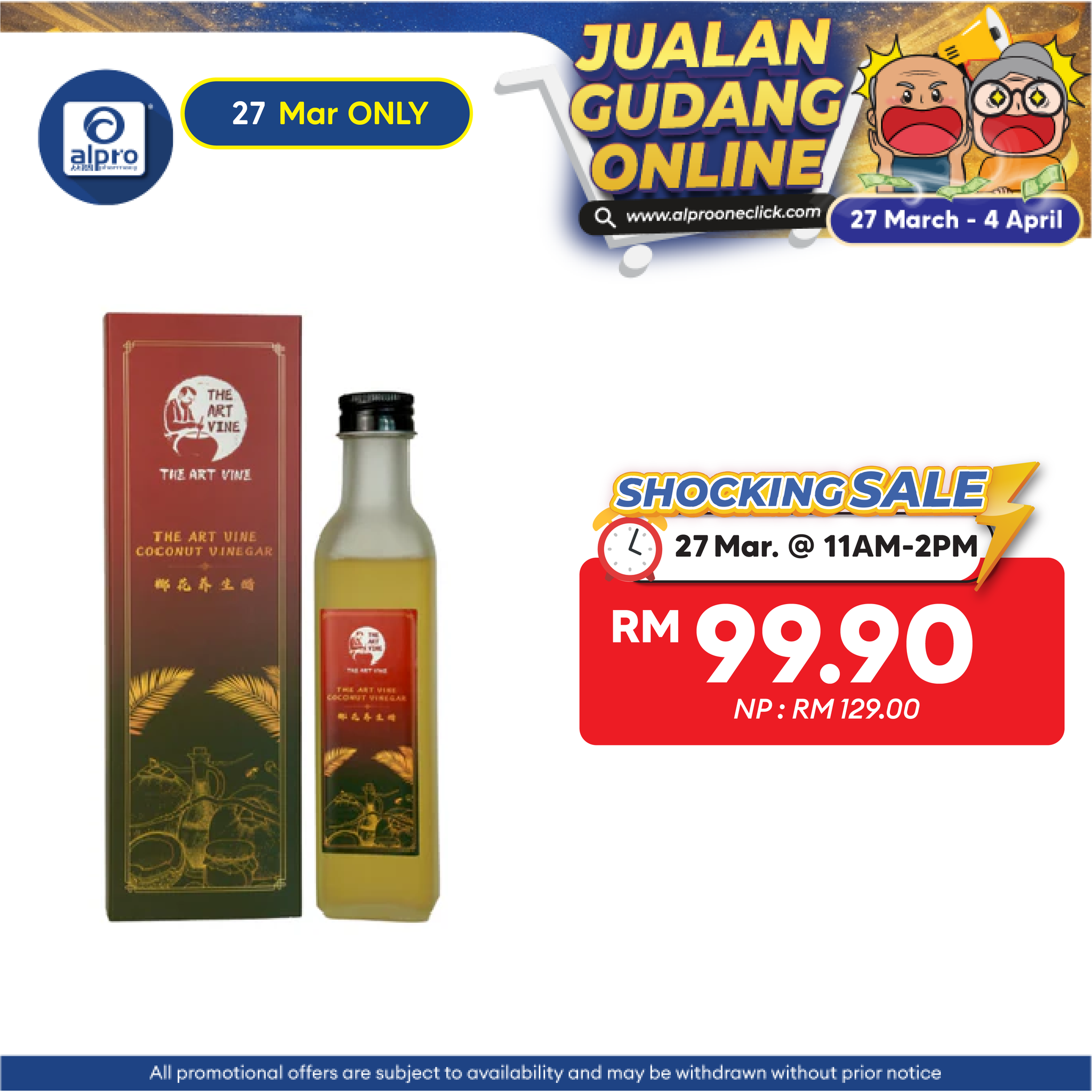 THE ART VINE Coconut Vinegar (Bottle) 250g | Pure Natural The Art Vine