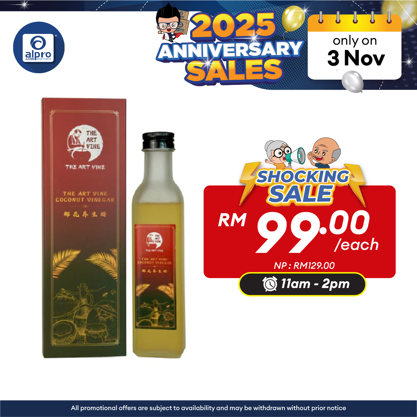 THE ART VINE Coconut Vinegar (Bottle) 250g | Pure Natural The Art Vine