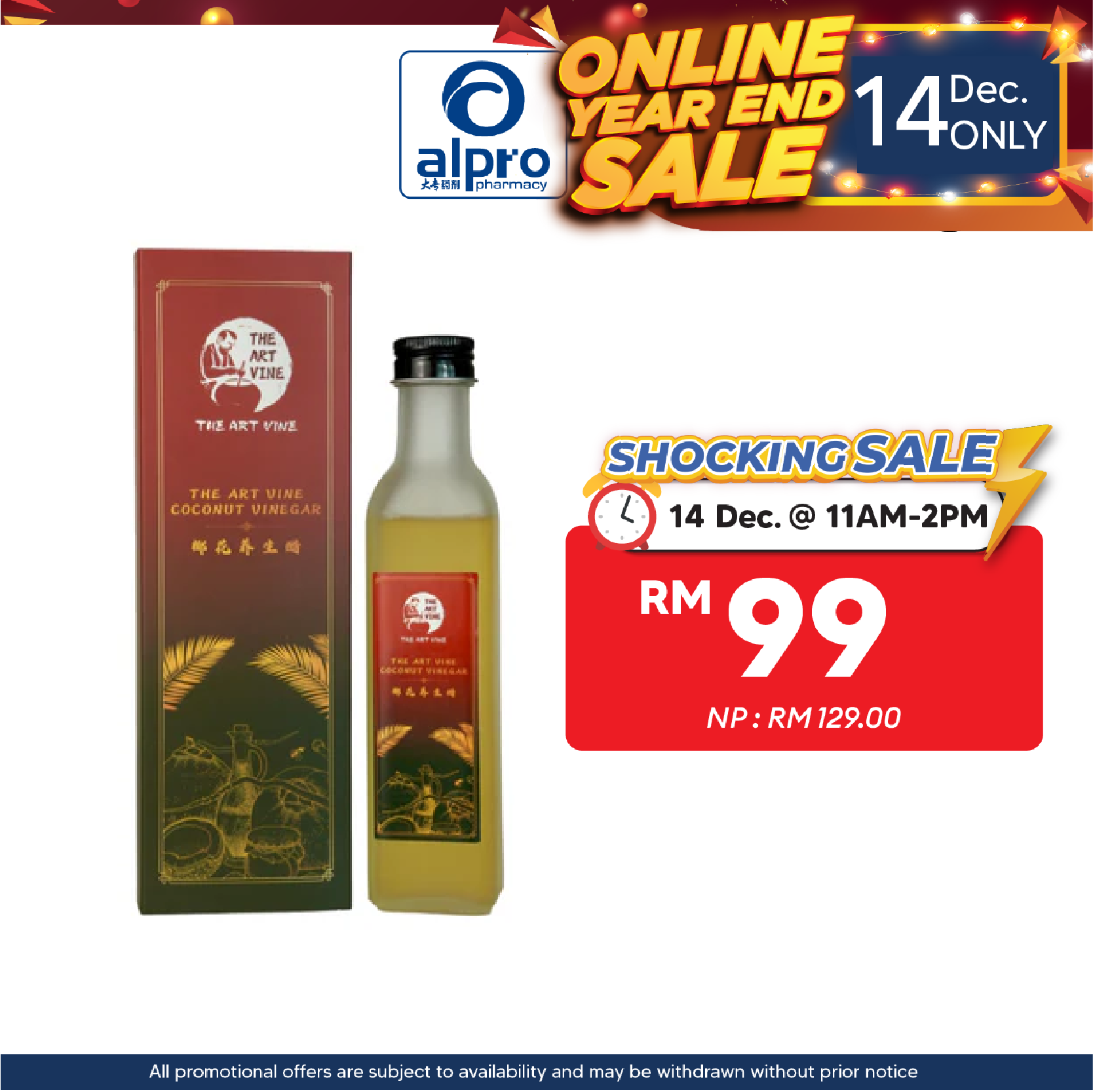 THE ART VINE Coconut Vinegar (Bottle) 250g | Pure Natural