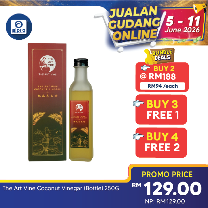 THE ART VINE Coconut Vinegar (Bottle) 250g | Pure Natural The Art Vine