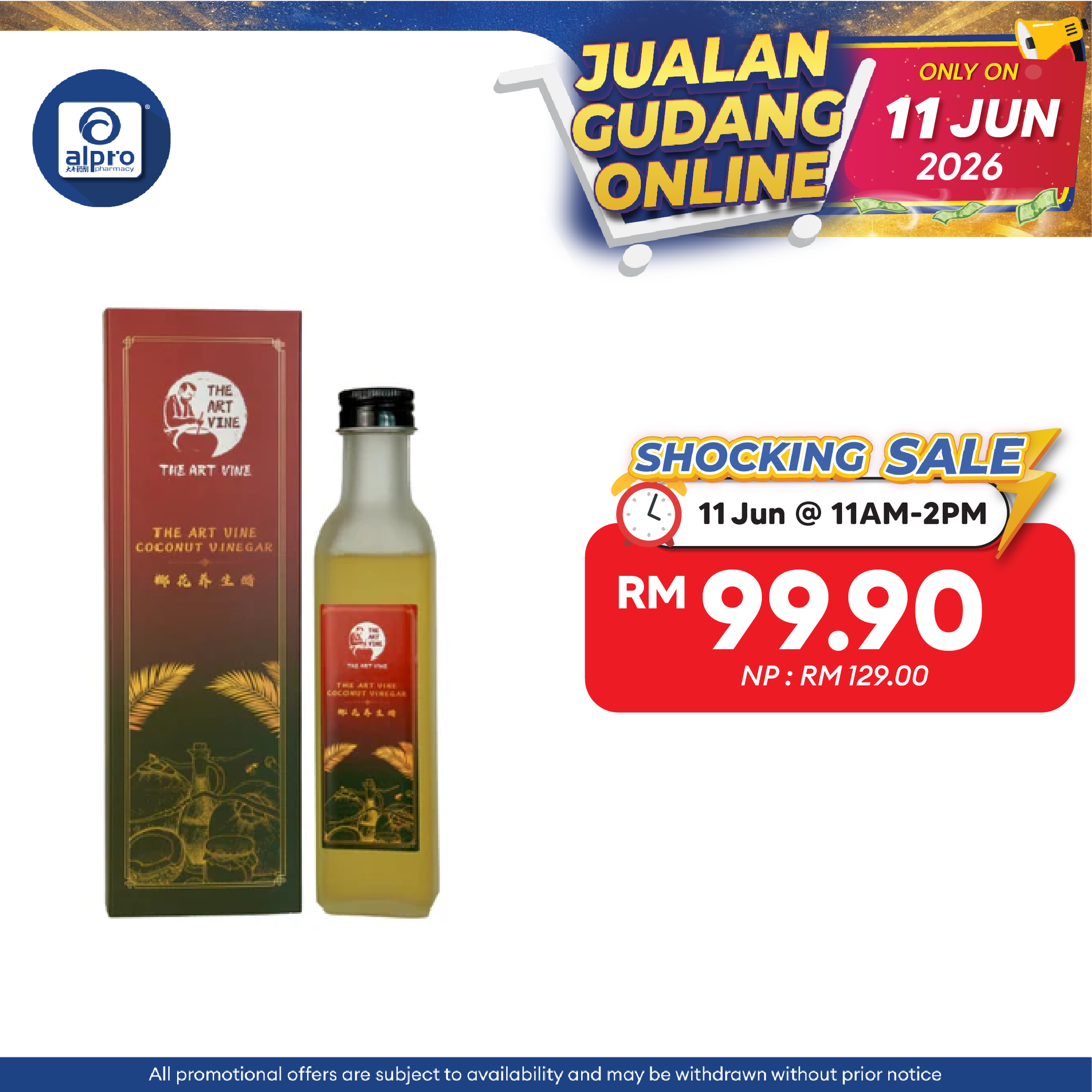 THE ART VINE Coconut Vinegar (Bottle) 250g | Pure Natural