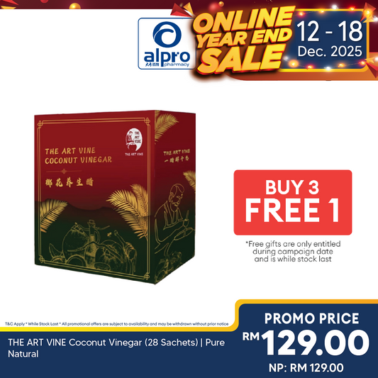 THE ART VINE Coconut Vinegar (28 Sachets) | Pure Natural The Art Vine