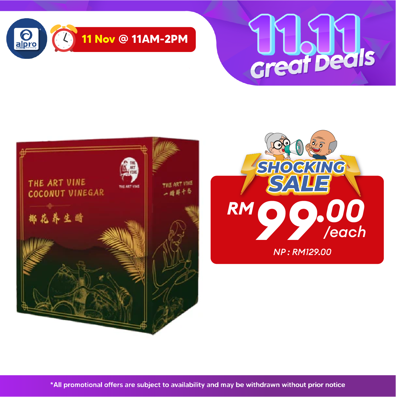 THE ART VINE Coconut Vinegar (28 Sachets) | Pure Natural 21st Century