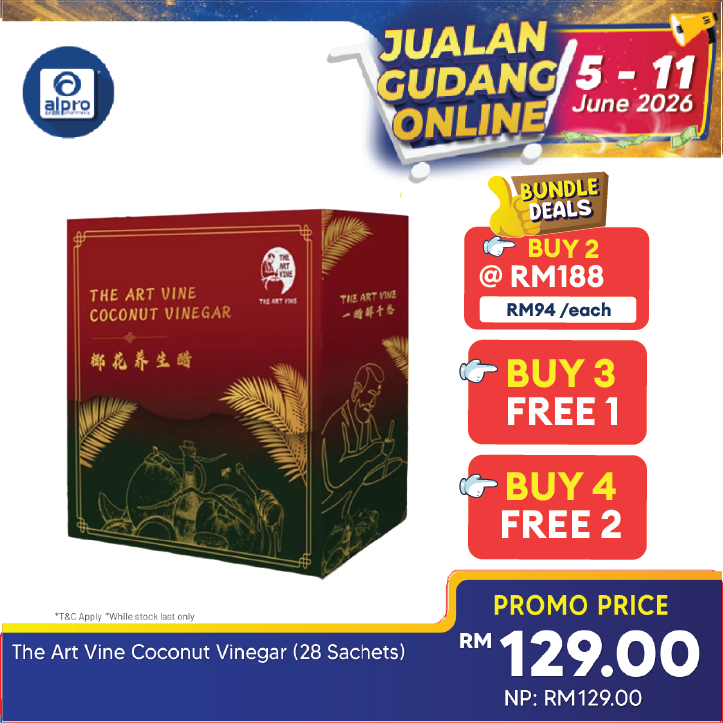 THE ART VINE Coconut Vinegar (28 Sachets) | Pure Natural The Art Vine