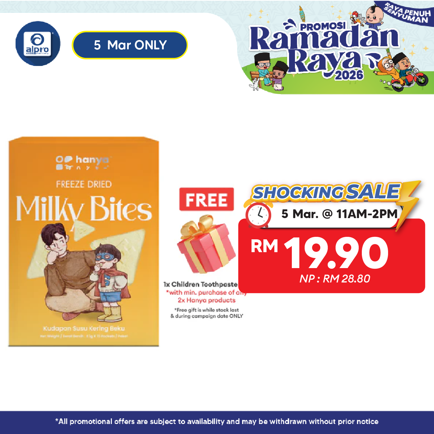 Hanya Freeze-Dried Milky Bites 3g X 15s | Nutritious & Delicious Hanya