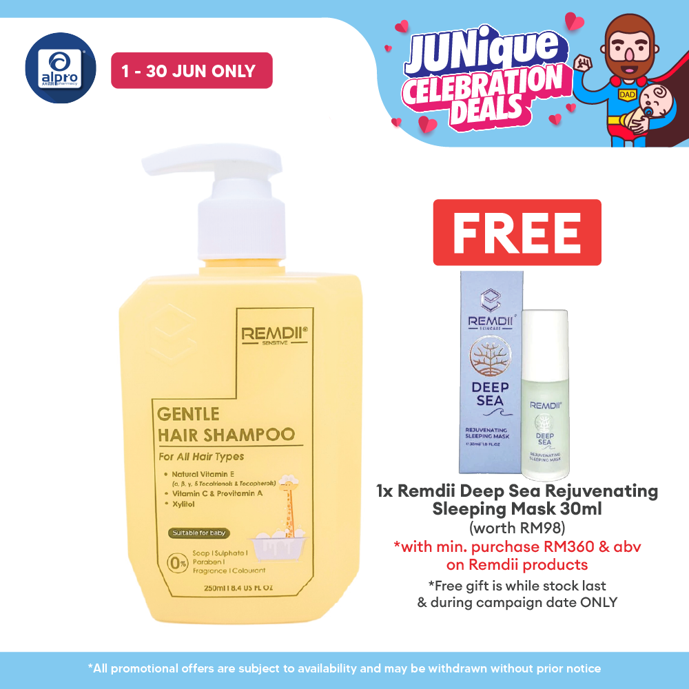 Remdii Gentle Hair Shampoo 250mL | Keeps Delicate Scalp & Hair Hydrated Remdii