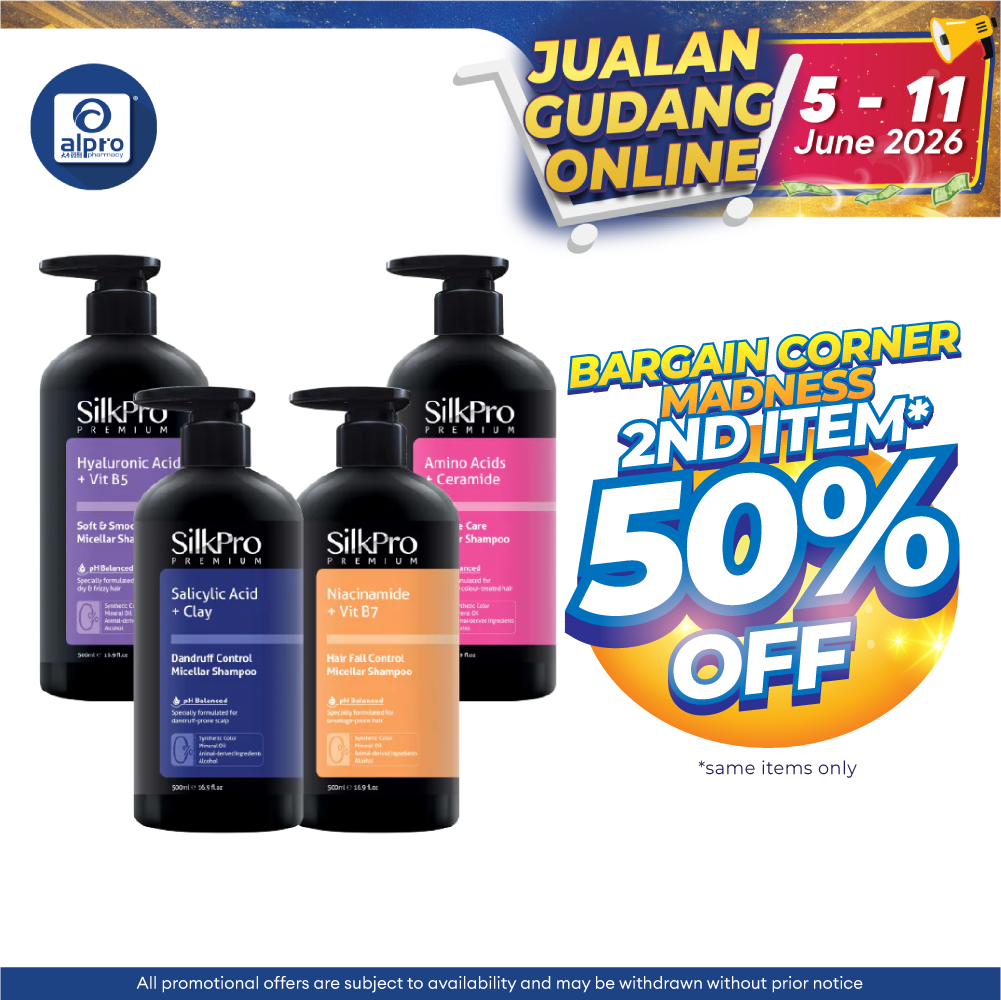 SilkPro Premium Micellar Shampoo (Dandruff Control/ Soft & Smooth/ Damage Care/ Hair Fall Control) 500mL SilkPro