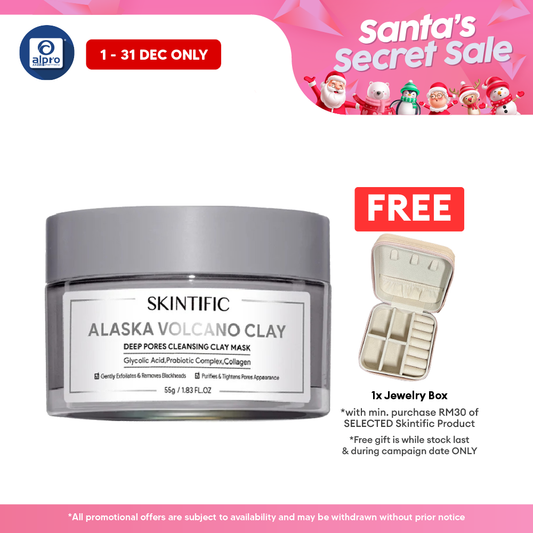 Skintific Alaska Volcano Clay Cleansing Clay Mask 55g | Exfoliates & Protect Skin Barrier Skintific