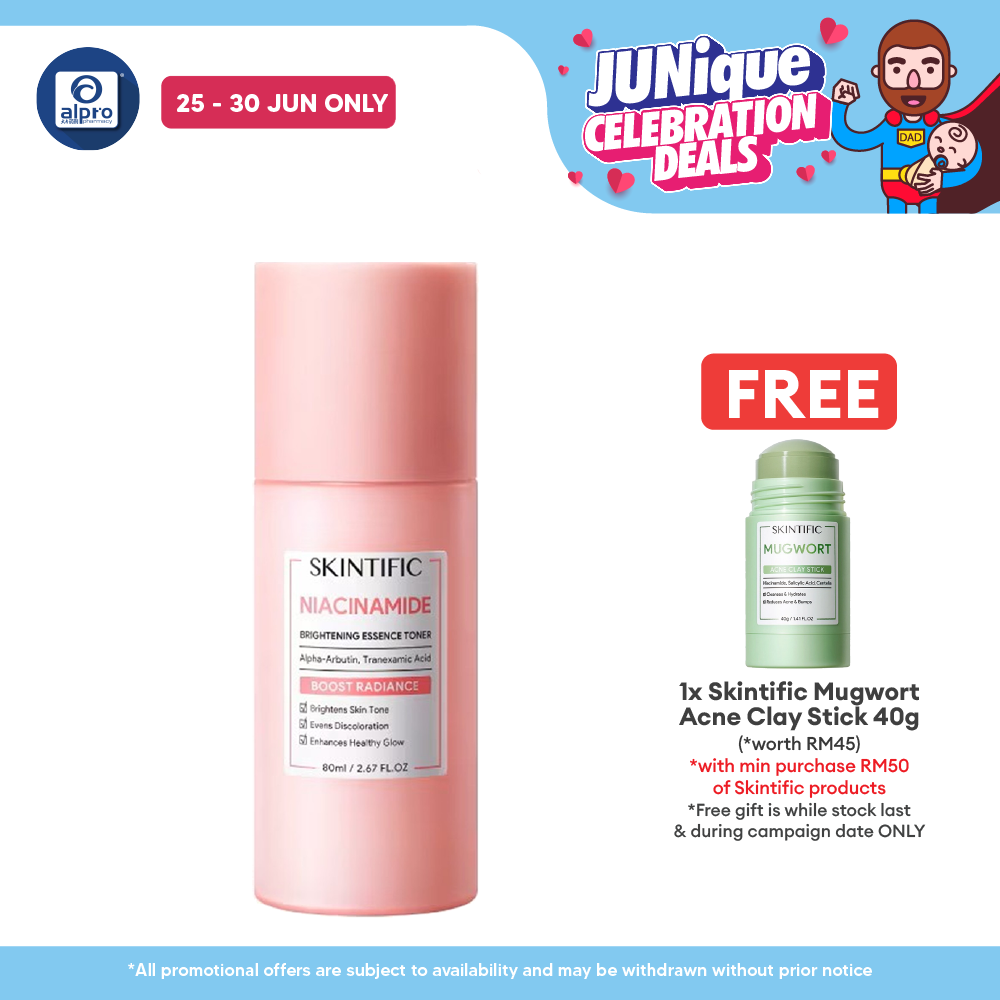Skintific Niacinamide Brightening Essence Toner 80mL | Maximum Hydration Fresh Feeling Skintific