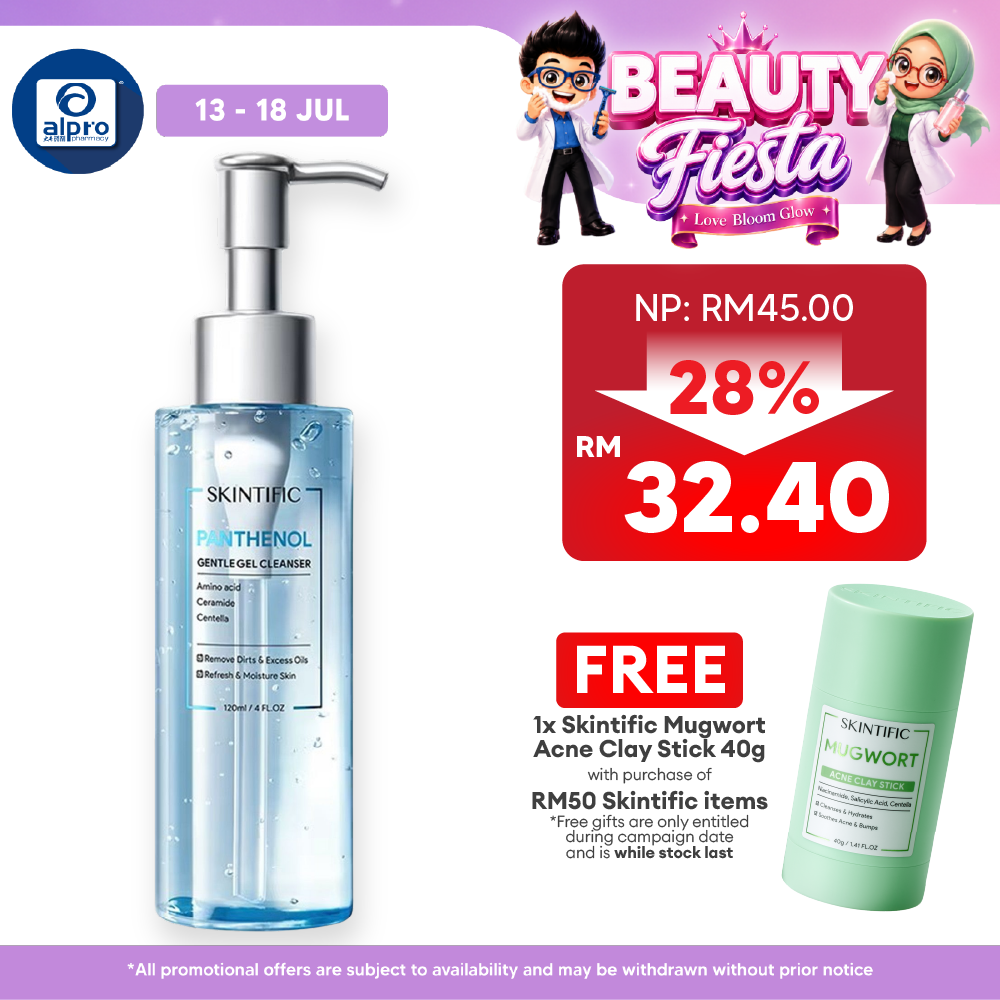 Skintific Panthenol Gentle Gel Cleanser 120mL | Deep Pore Cleansing & Refreshing Skintific