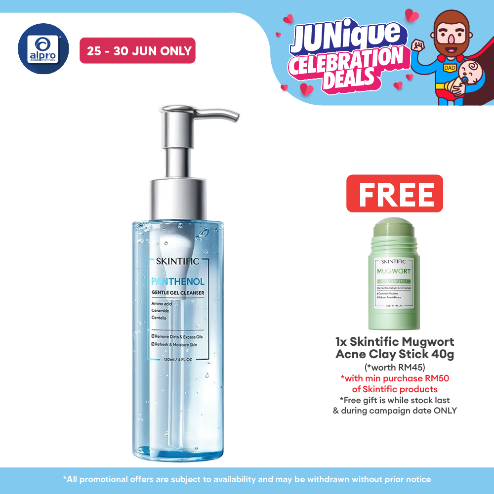 Skintific Panthenol Gentle Gel Cleanser 120mL | Deep Pore Cleansing & Refreshing Skintific
