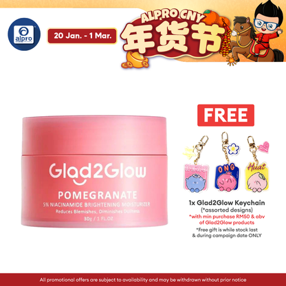 Glad2Glow Pomergranate 5% Niacinamide Brightening Moisturizer 30g | Moisturize & Brighten The Skin Glad2Glow