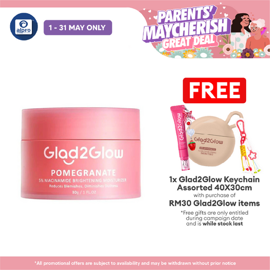 Glad2Glow Pomergranate 5% Niacinamide Brightening Moisturizer 30g | Moisturize & Brighten The Skin Glad2Glow