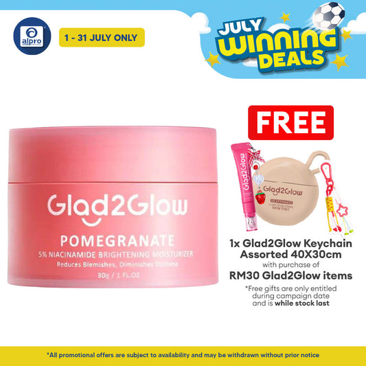 Glad2Glow Pomergranate 5% Niacinamide Brightening Moisturizer 30g | Moisturize & Brighten The Skin Glad2Glow
