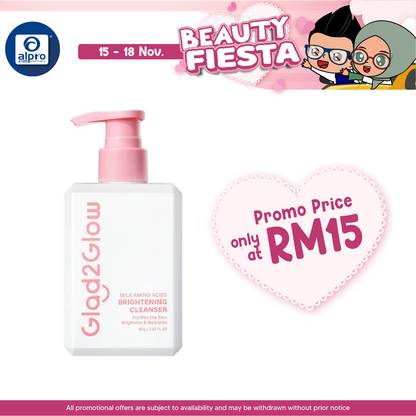 Glad2Glow Milk Amino Acids Gentle Cleanser 80g | Evens Out Skin Tone & Reduce Dullness Glad2Glow