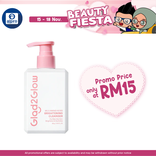 Glad2Glow Milk Amino Acids Gentle Cleanser 80g | Evens Out Skin Tone & Reduce Dullness