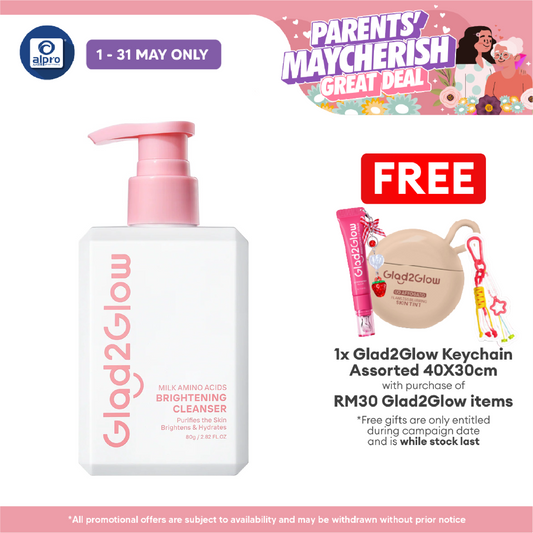 Glad2Glow Milk Amino Acids Gentle Cleanser 80g | Evens Out Skin Tone & Reduce Dullness Glad2Glow