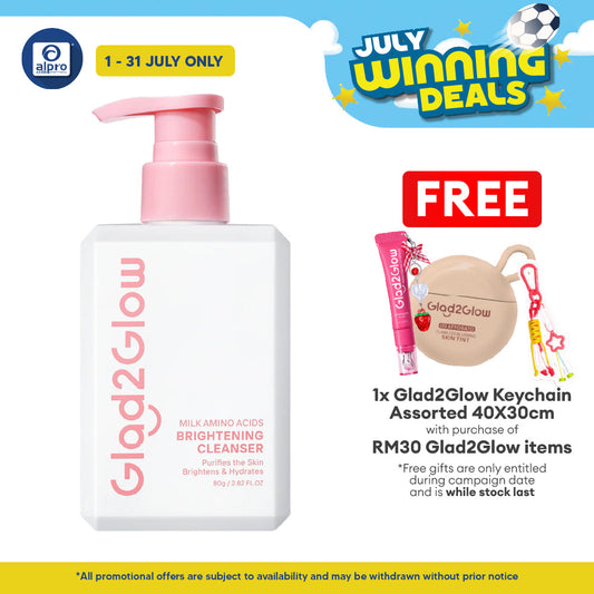Glad2Glow Milk Amino Acids Gentle Cleanser 80g | Evens Out Skin Tone & Reduce Dullness Glad2Glow