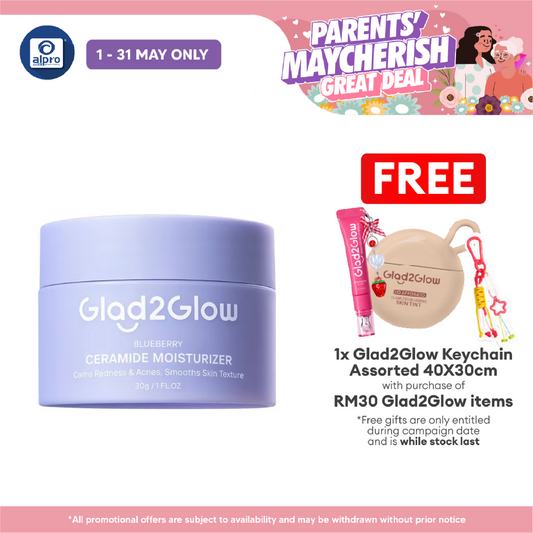 Glad2Glow Blueberry 5% Ceramide Barrier Repair Moisturizer 30g | Calms Inflamed & Irritated Skin Glad2Glow