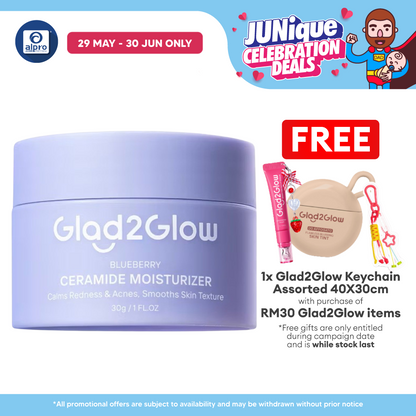 Glad2Glow Blueberry 5% Ceramide Barrier Repair Moisturizer 30g | Calms Inflamed & Irritated Skin Glad2Glow