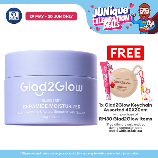 Glad2Glow Blueberry 5% Ceramide Barrier Repair Moisturizer 30g | Calms Inflamed & Irritated Skin Glad2Glow