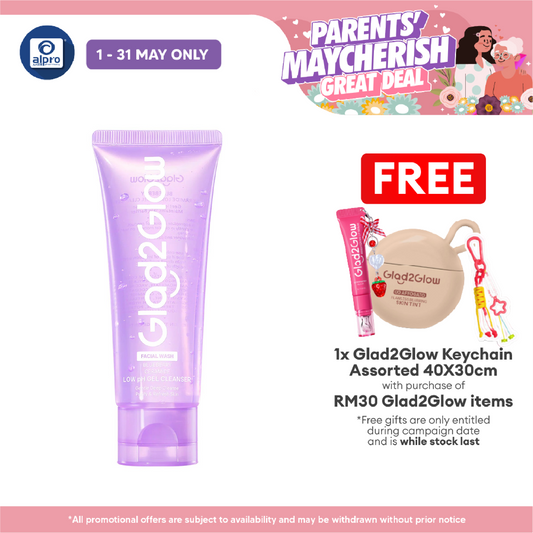 Glad2Glow Blueberry Ceramide Cleanser Low pH Gel 70mL | Help Control Excess Skin Oil Glad2Glow