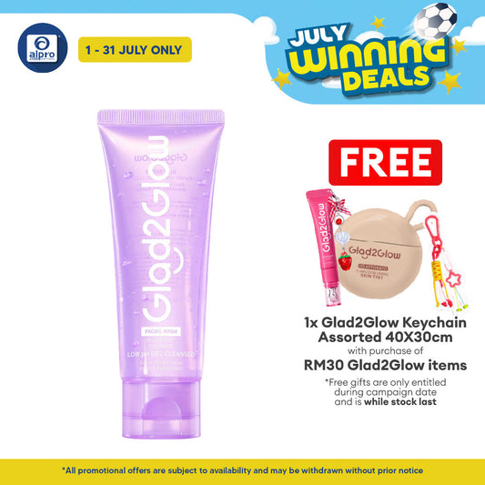 Glad2Glow Blueberry Ceramide Cleanser Low pH Gel 70mL | Help Control Excess Skin Oil Glad2Glow