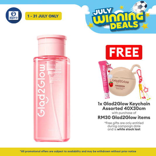 Glad2Glow Cherry Blossom Betaine Micellar Water 300mL | Remove Makeup in One Wipe Glad2Glow