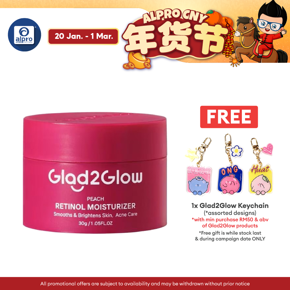 Glad2Glow Peach Retinol Moisturizer 30g | Prevent Signs of Premature Aging Glad2Glow