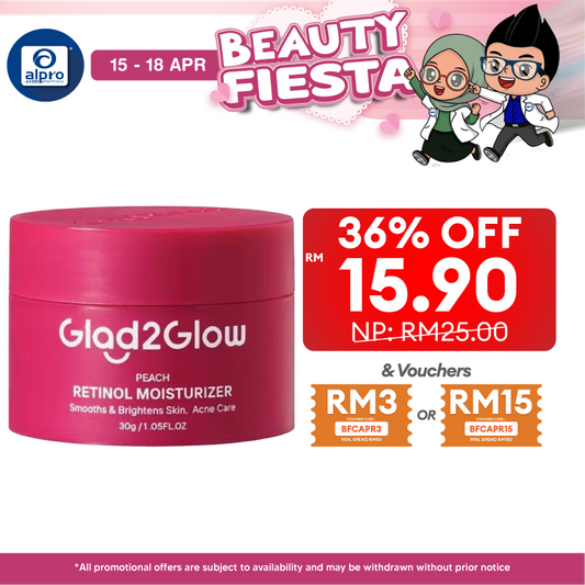 Glad2Glow Peach Retinol Moisturizer 30g | Prevent Signs of Premature Aging Glad2Glow