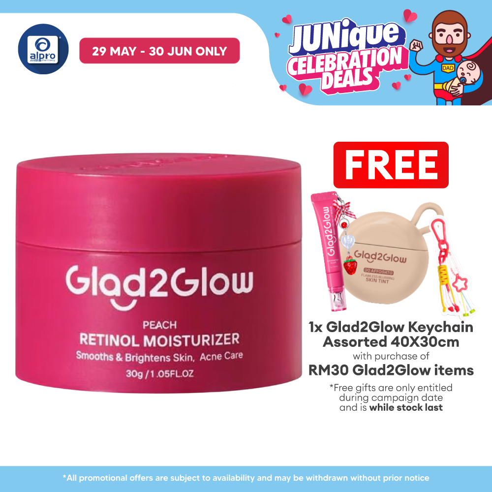 Glad2Glow Peach Retinol Moisturizer 30g | Prevent Signs of Premature Aging Glad2Glow