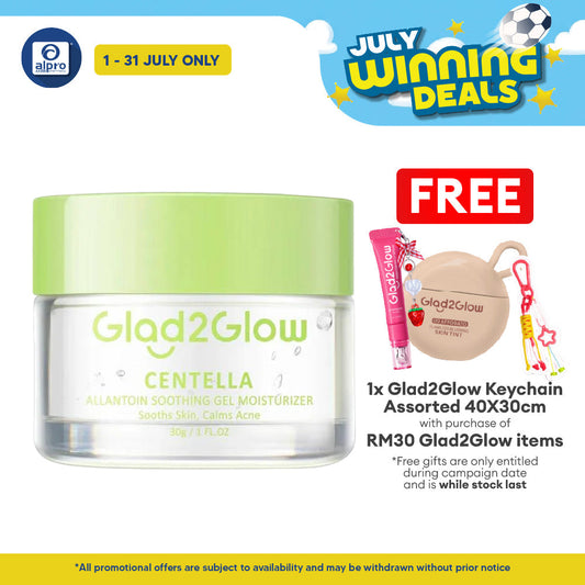 Glad2Glow Centella Allantoin Soothing Gel Moisturizer 30g | Hydrates Skin & Helps Treat Acne Glad2Glow