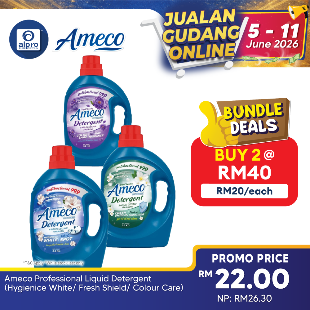 Ameco Professional Liquid Detergent (Hygienice White/ Fresh Shield/ Colour Care) 3.2kg | Ecofriendly Perfumed Detergent AMECO