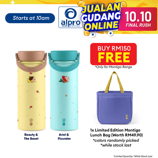 Montigo Disney Tsum Tsum Collection (Beauty & The Beast/ Ariel & Flounder) Ace Bottle Medium 530mL Montigo