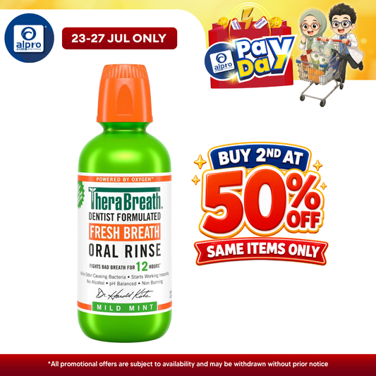 TheraBreath Fresh Breath Oral Rinse Mild Mint 473mL | Original Clinical-Strength Mild Mint Flavor TheraBreath