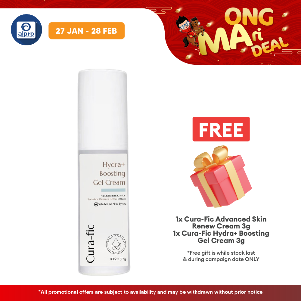 Cura-Fic Hydra+ Boosting Gel Cream 30g | Essential Daily Skin Moisturiser Cura-fic