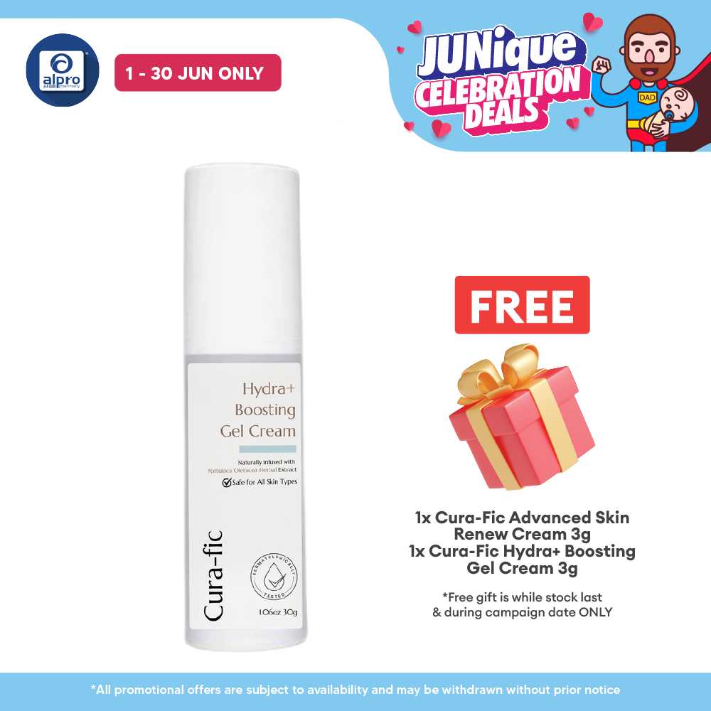 Cura-Fic Hydra+ Boosting Gel Cream 30g | Essential Daily Skin Moisturiser Cura-fic