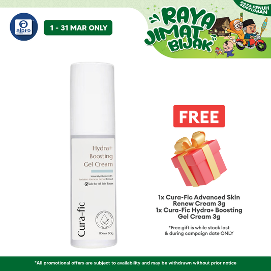 Cura-Fic Hydra+ Boosting Gel Cream 30g | Essential Daily Skin Moisturiser Cura-fic