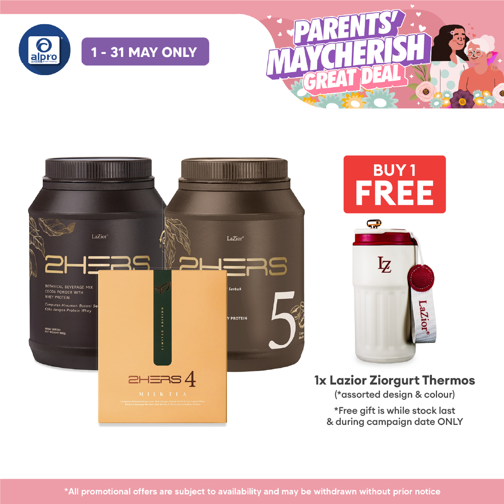 Lazior 2HERS (Cocoa/Mocha) 900g / Milk Tea 45g ×20s | Balanced & Convenient Meal Protein Lazior